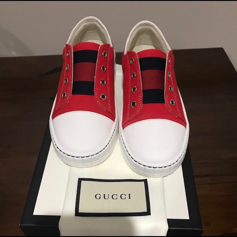 Gucci Children’s Canvas Slip-On Sneakers